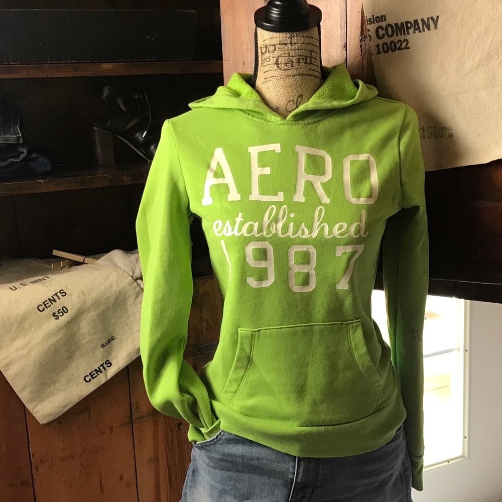 Aeropostale green long sleeved hoodie sweatshirt